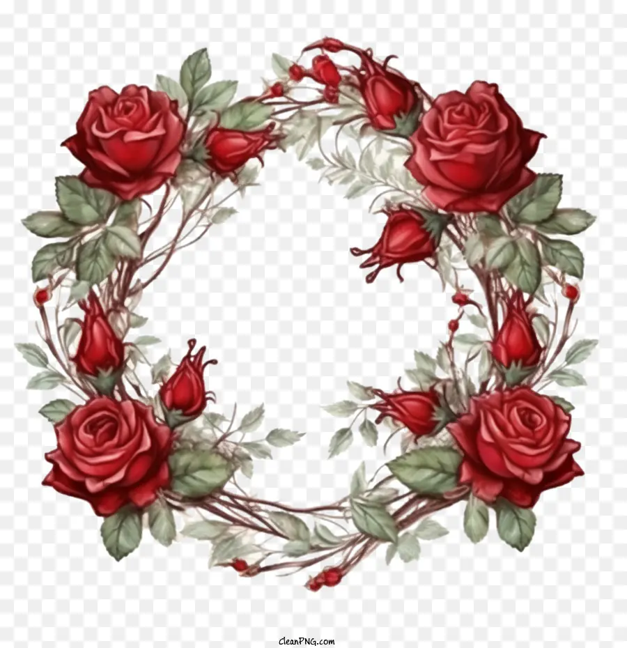 Rosa Vermelha，Coroa De Rosas PNG