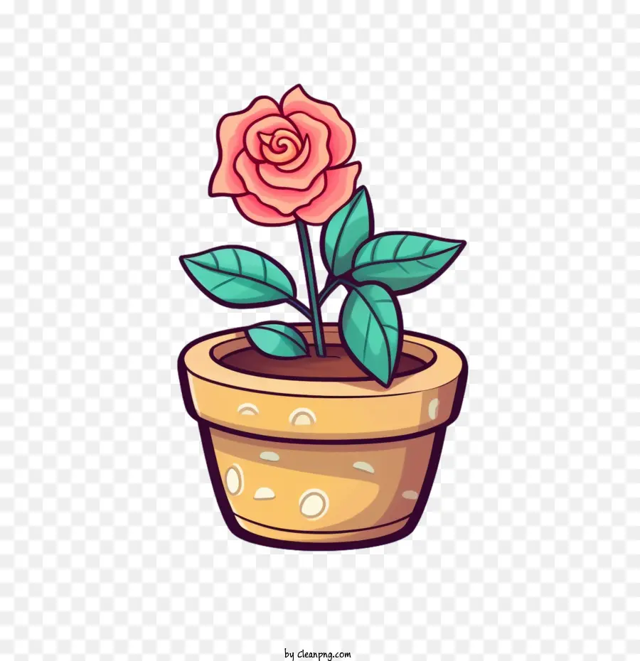 Rosa，Vaso De Flores PNG