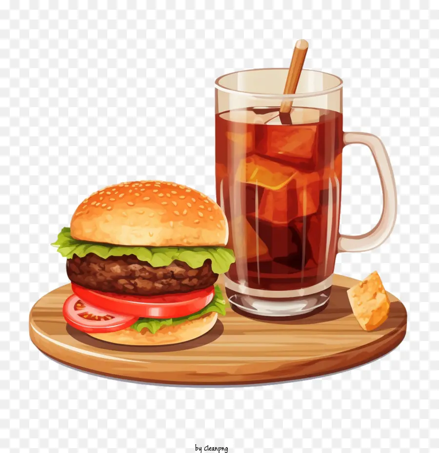 Cola，Hambúrguer E Bebida PNG