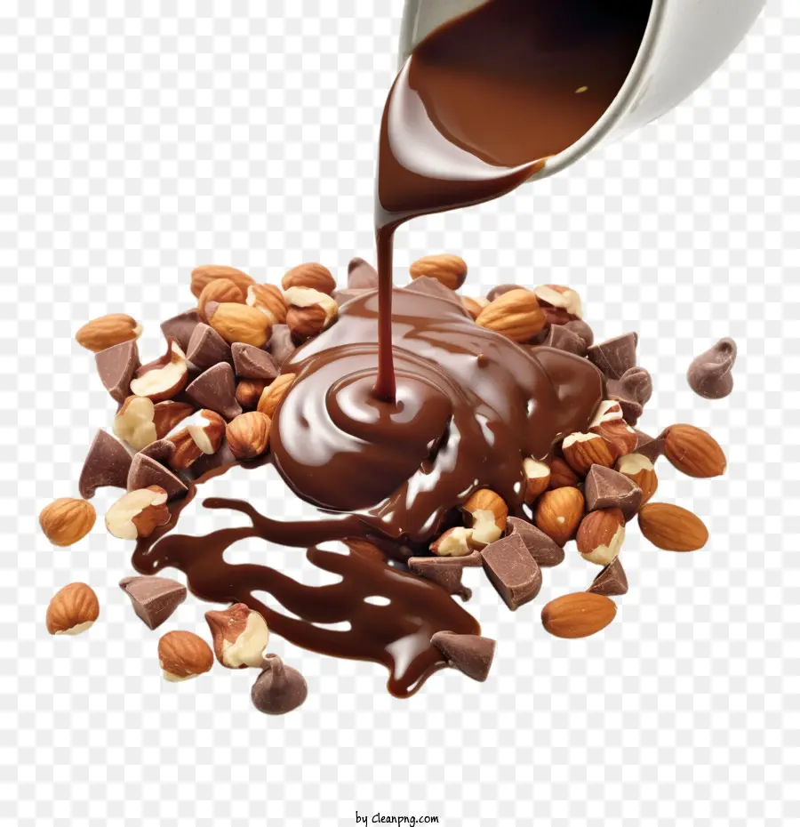 Calda De Chocolate，Chocolate Com Amêndoas Dia PNG