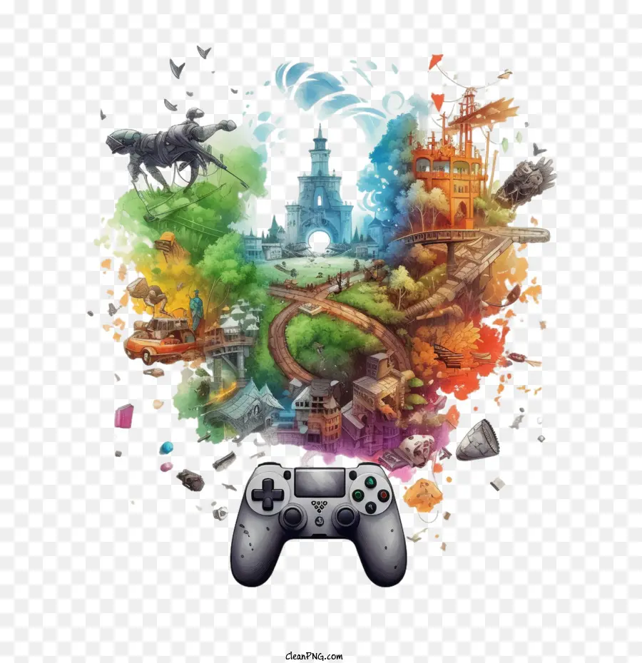 Dia Dos Videogames，Aquarela PNG