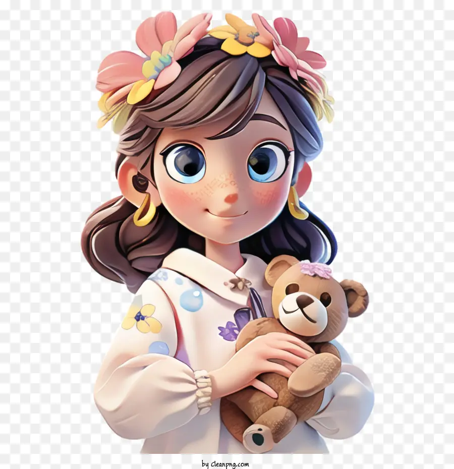 Menina Bonito，Urso De Pelúcia PNG