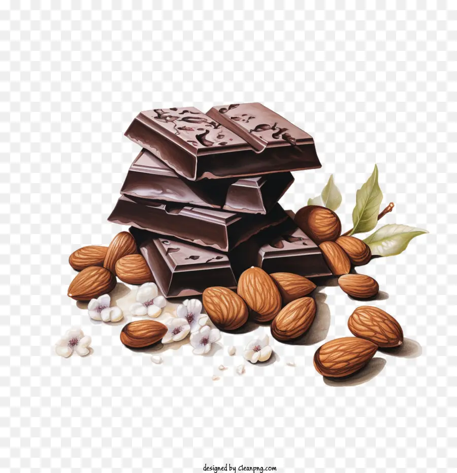 Chocolate Com Amêndoas Dia，Chocolate PNG