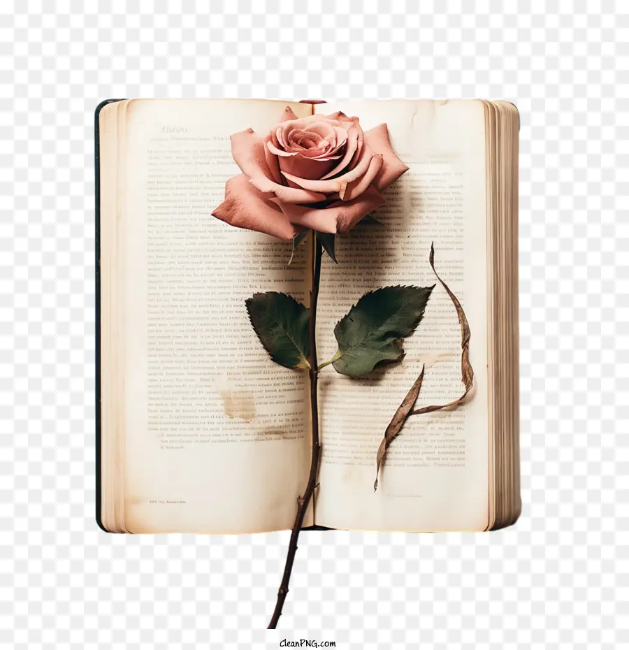 Livro Diário De Rosas，Abra O Livro Com Uma Rosa PNG