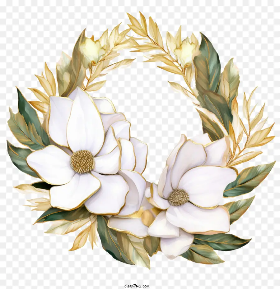 Magnolia Flower Wreath，Flor De Magnolia PNG