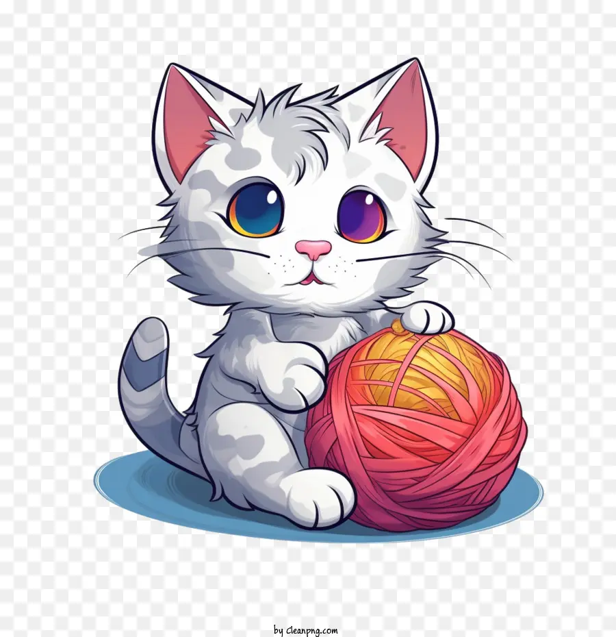 Gato Brincando Com Bola De Lã，Gatinho Com Fio PNG