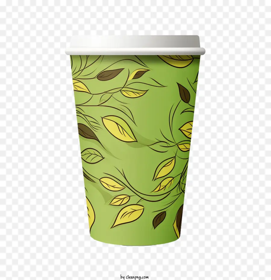 Xícara De Café De Papel，Xícara De Café De Papel Verde PNG