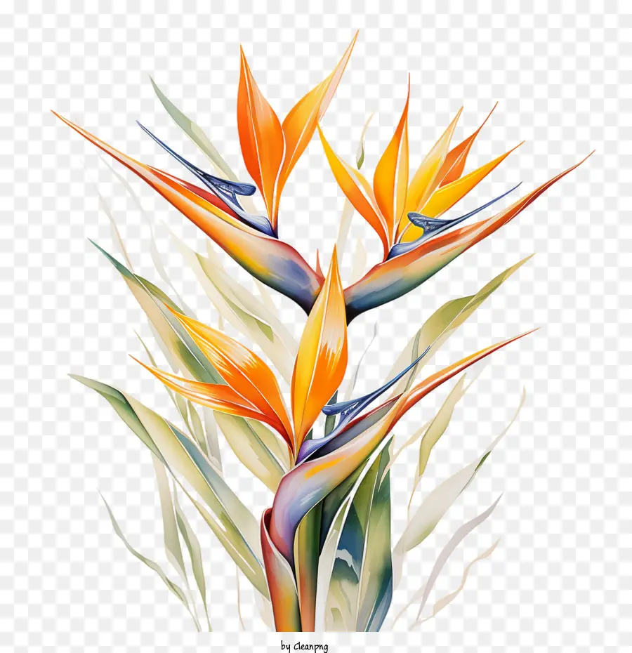 Birdofparadise Flower，Flor Tropical PNG