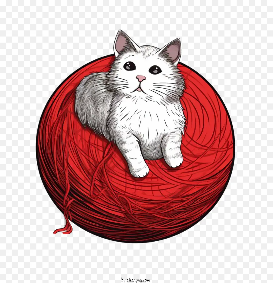 Gato Brincando Com Bola De Lã，Gato PNG