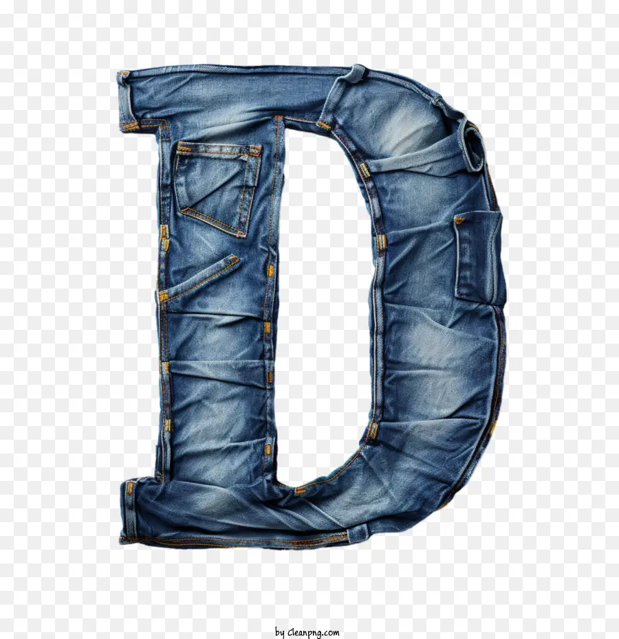 Letra D，Jeans PNG