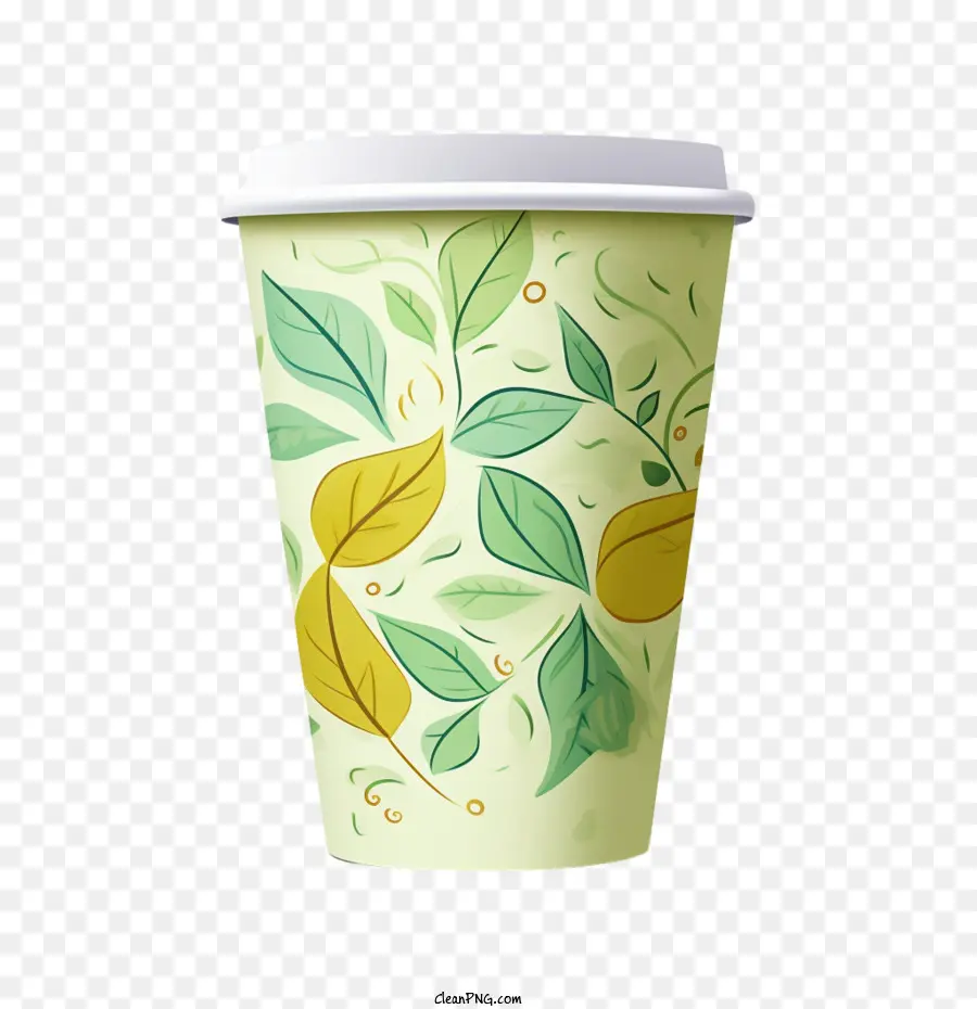 Xícara De Café De Papel，Xícara De Café De Papel Verde PNG