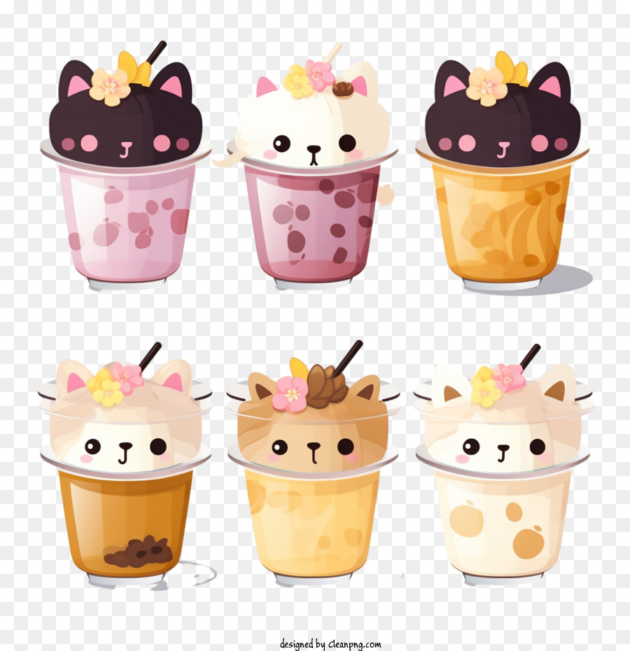 Kawaii Bubble Tea Ch Da Bolha Gato Png Transparente Gr Tis