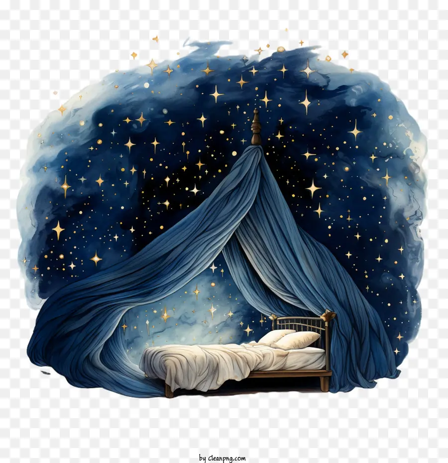 Noite Global Do Sono Sob As Estrelas，Cama Com Dossel PNG