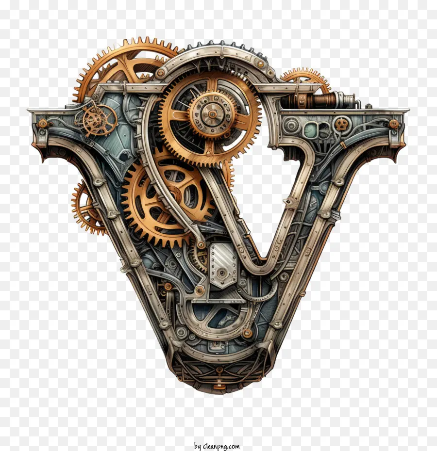 Letra V，Steam Punk PNG