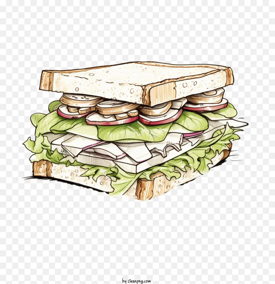 Esboço Sandwitch，Sanduíche PNG