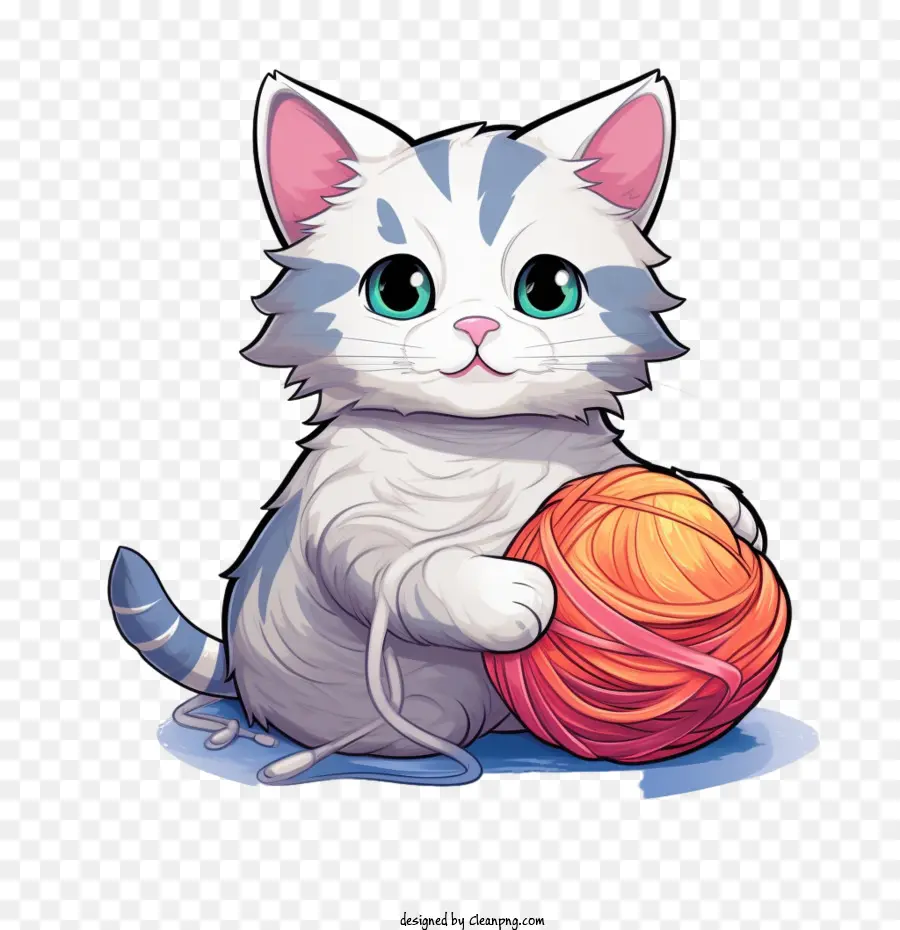 Gato Brincando Com Bola De Lã，Gatinho Com Fio PNG