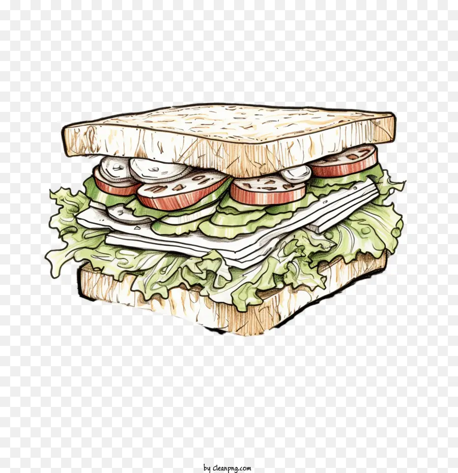 Esboço Sandwitch，Sanduíche PNG