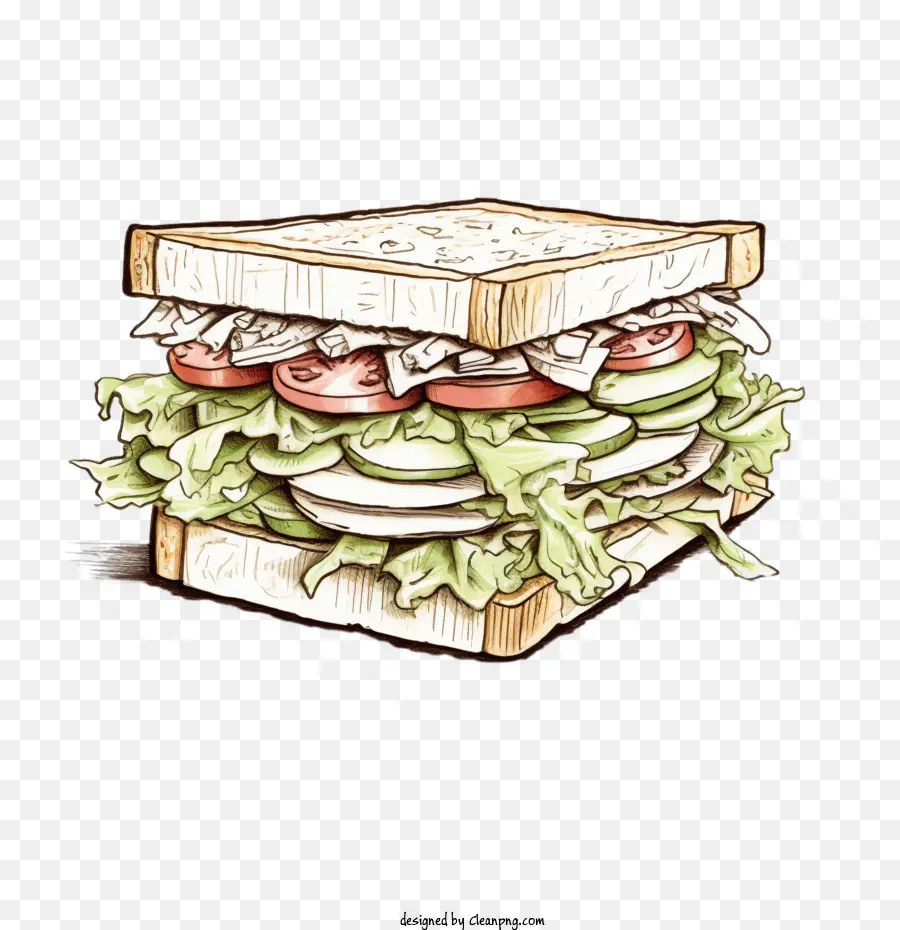 Esboço Sandwitch，Sanduíche PNG