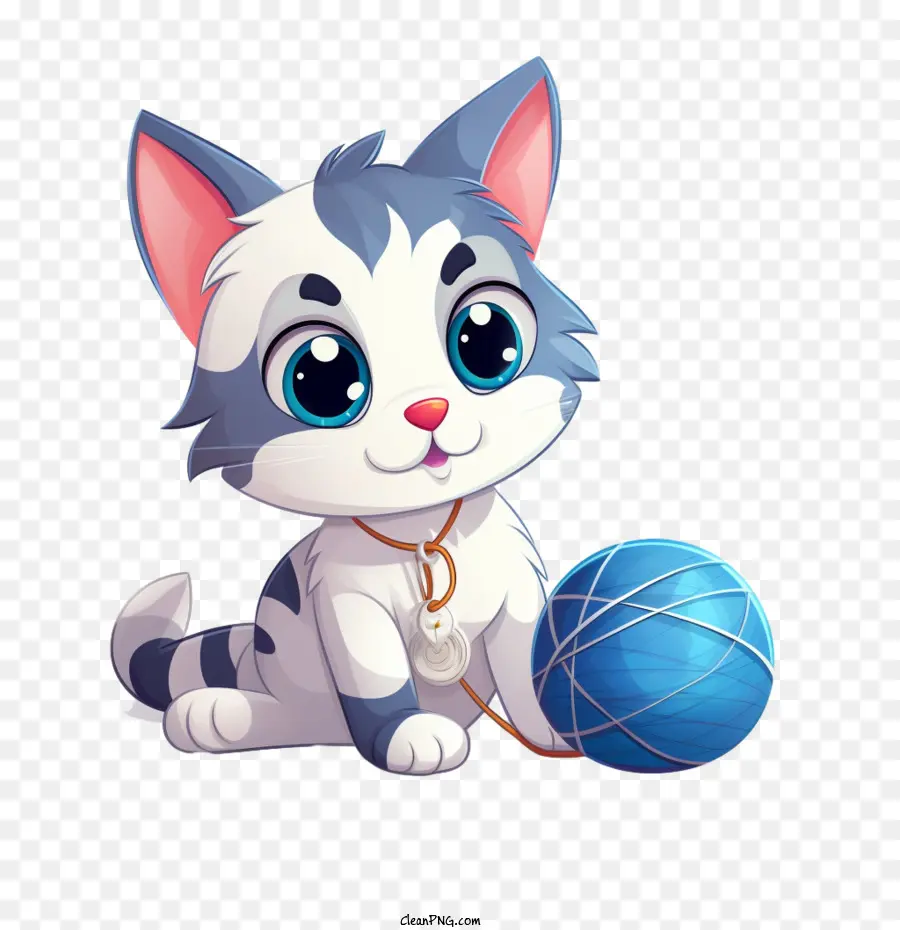 Bola De Fios De Gato，Gatinho PNG