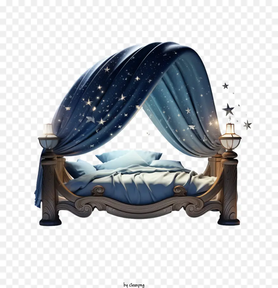 Sono Global Sob As Estrelas Noite，Cama PNG