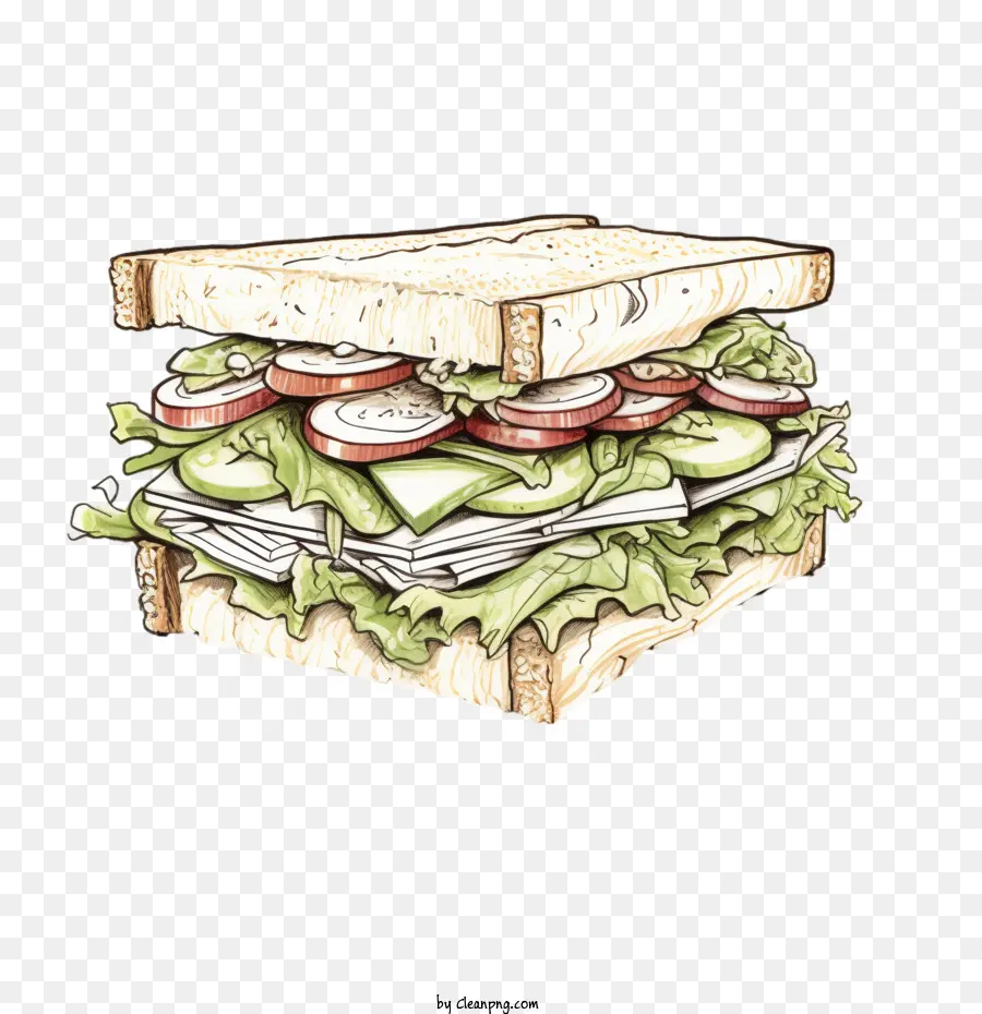 Esboço Sandwitch，Sanduíche PNG