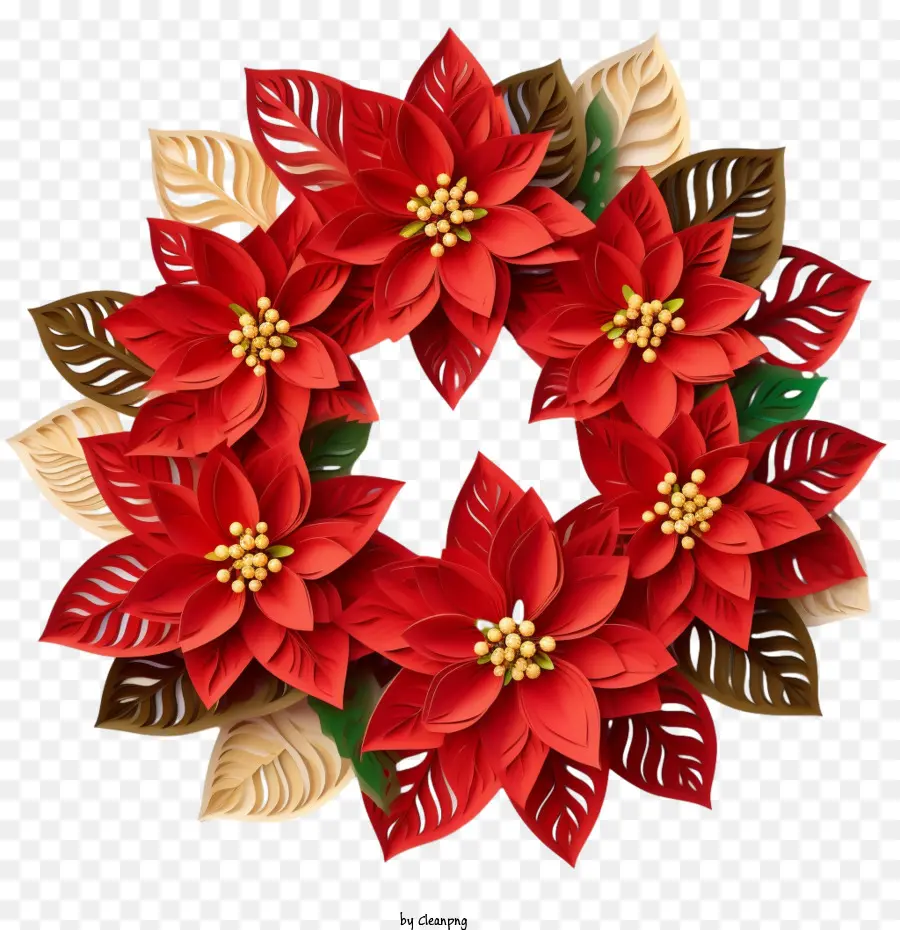 Christing Poinsettia Greath，Bicos De Coroa De Flores PNG