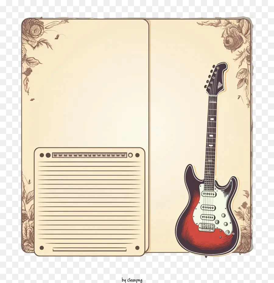 Modelo De Notas，Guitarra PNG