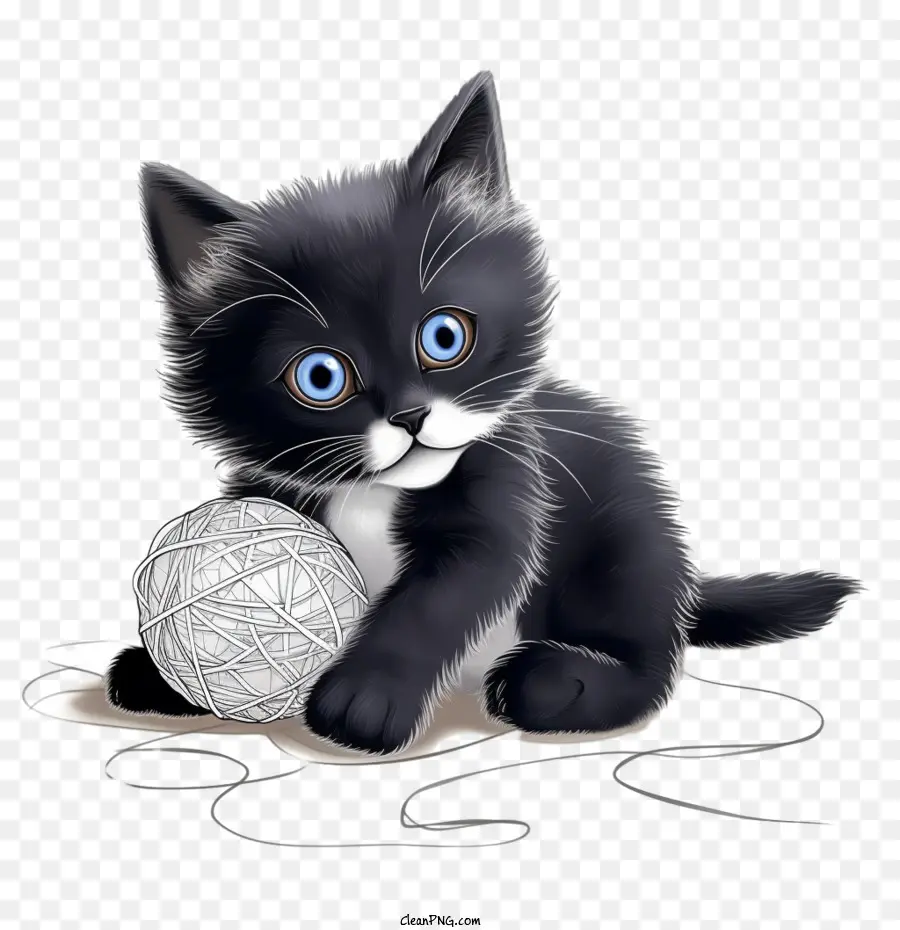 Gato Brincando Com Bola De Lã，Gatinho PNG