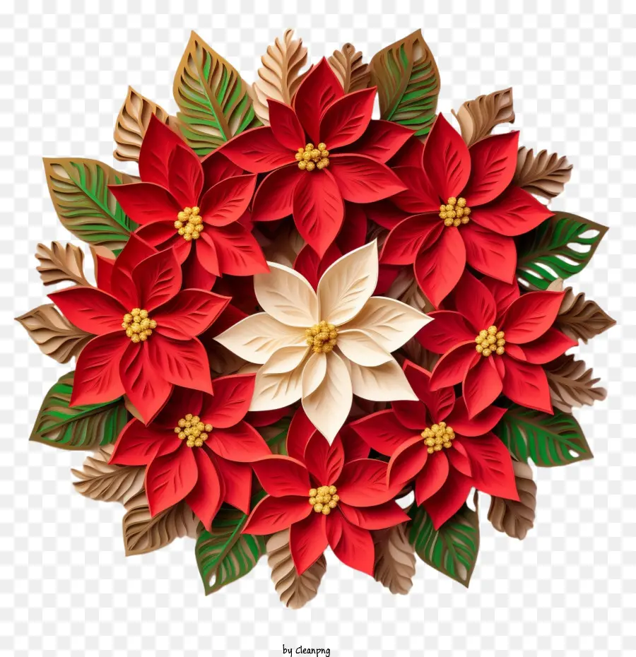 Christing Poinsettia Greath，Bicos De Coroa De Flores PNG