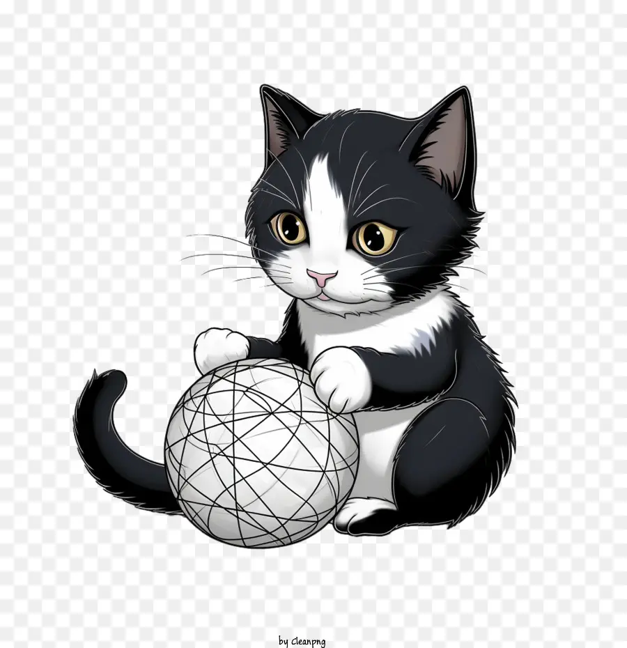 Gato Brincando Com Bola De Lã，Gatinho PNG