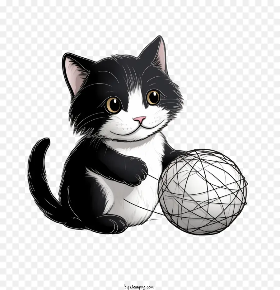 Gato Brincando Com Bola De Lã，Gatinho PNG