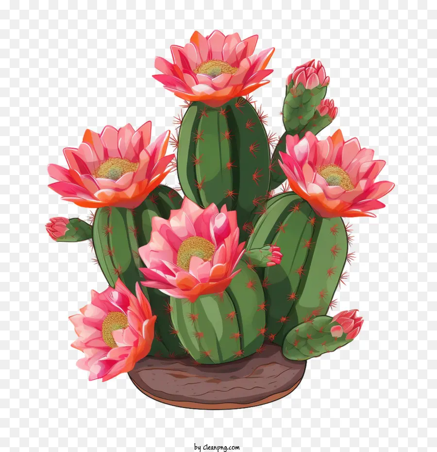 Cacto，Cacto Com Flores PNG