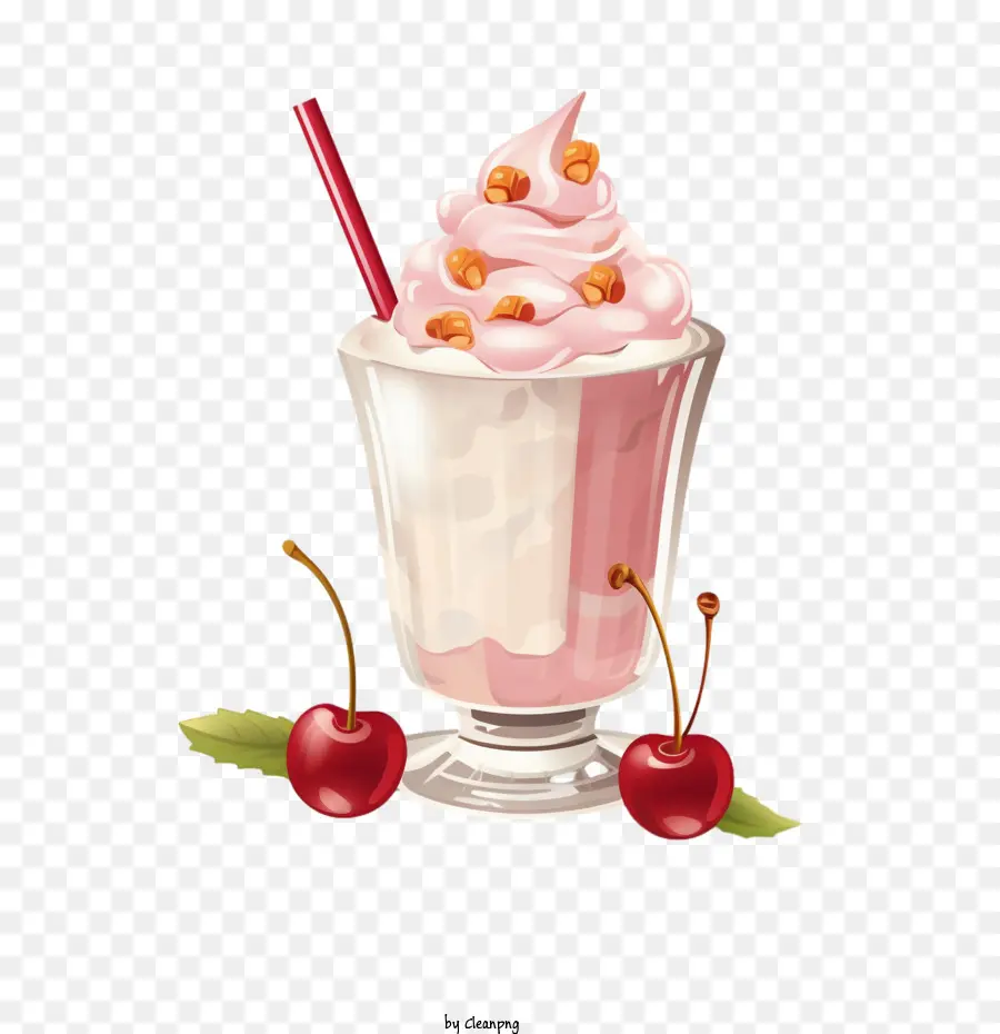 Milk Shake，Sobremesa De Cereja PNG