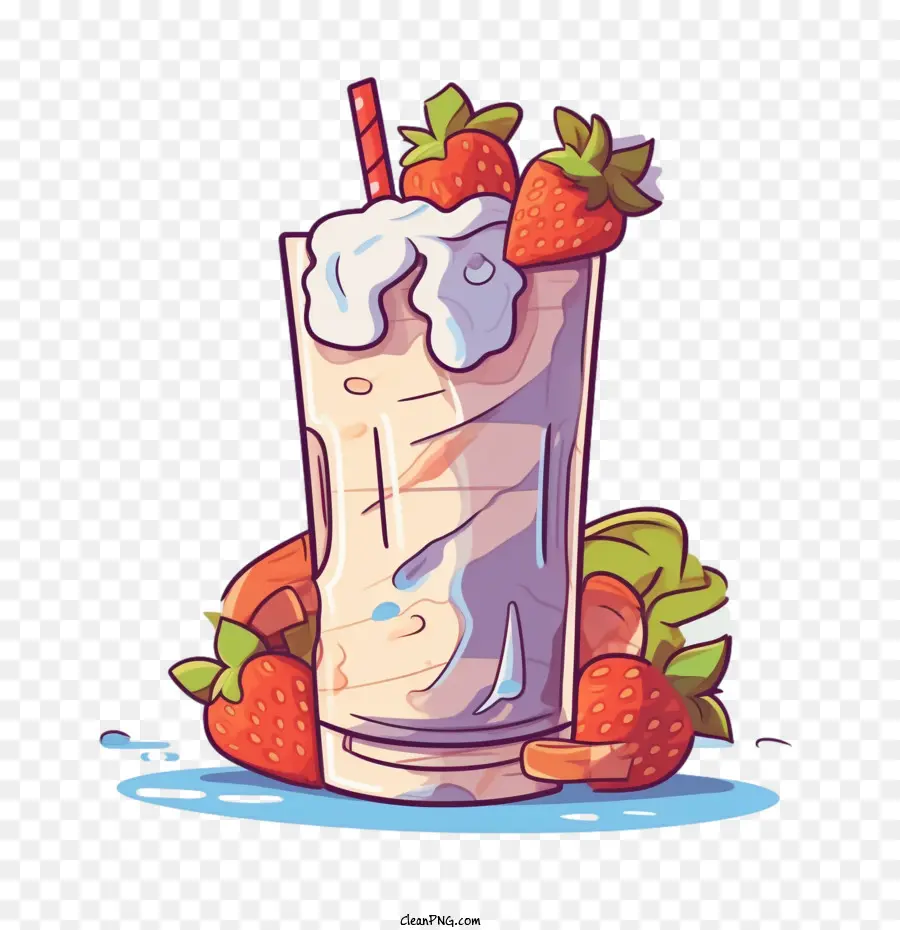 Milk Shake，Milk Shake De Morango PNG