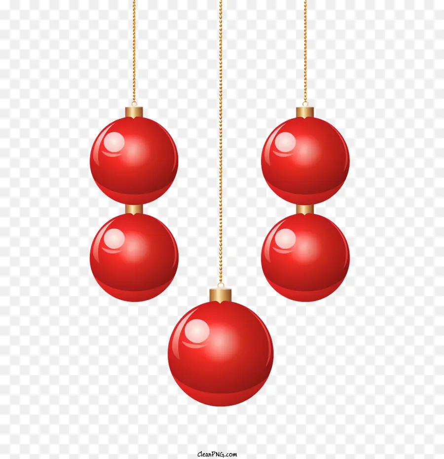 Bolas De Natal，Enfeites De Natal Vermelhos PNG