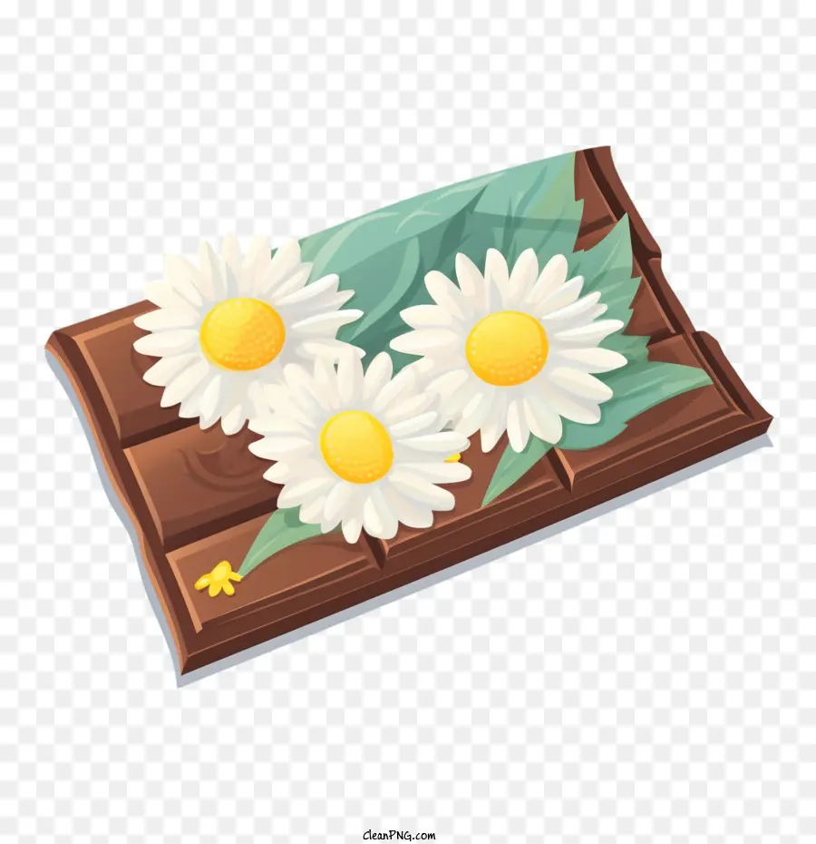 Dia Internacional Do Chocolate，Barra De Chocolate Com Flores PNG