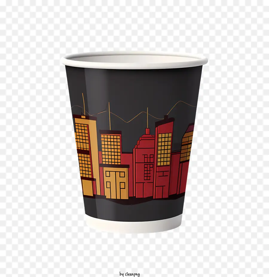 Xícara De Café De Papel，Paisagem Urbana PNG