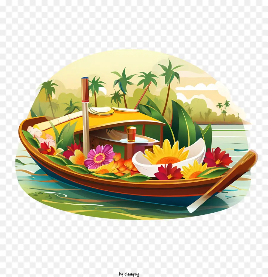 Barco Onam，Barco Decorado PNG