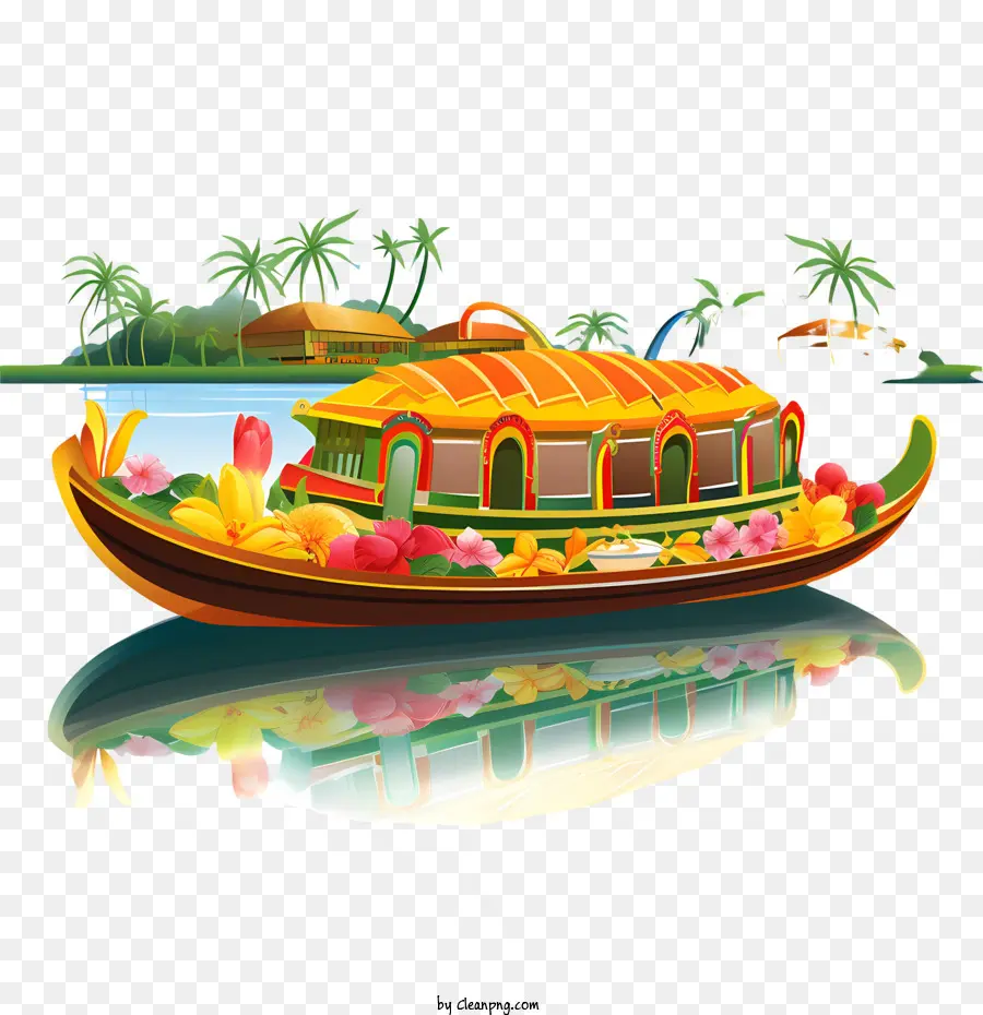 Onam Boat，Barco Img PNG