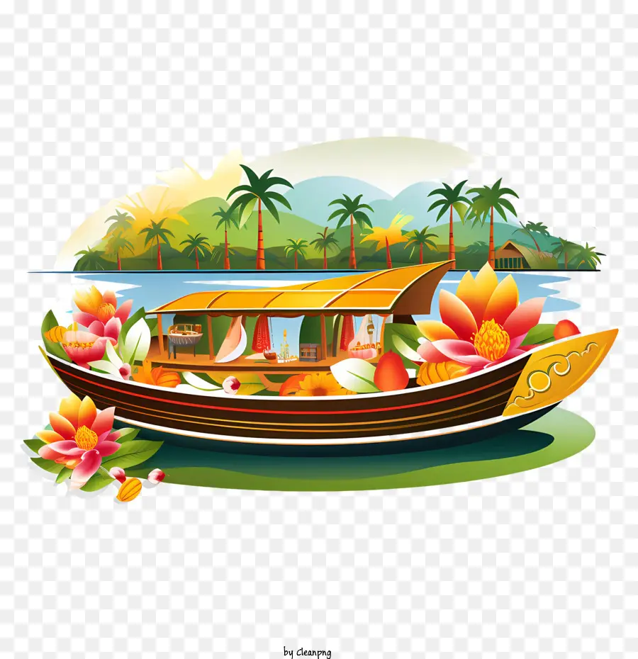 Barco Onam，Casa Flutuante PNG