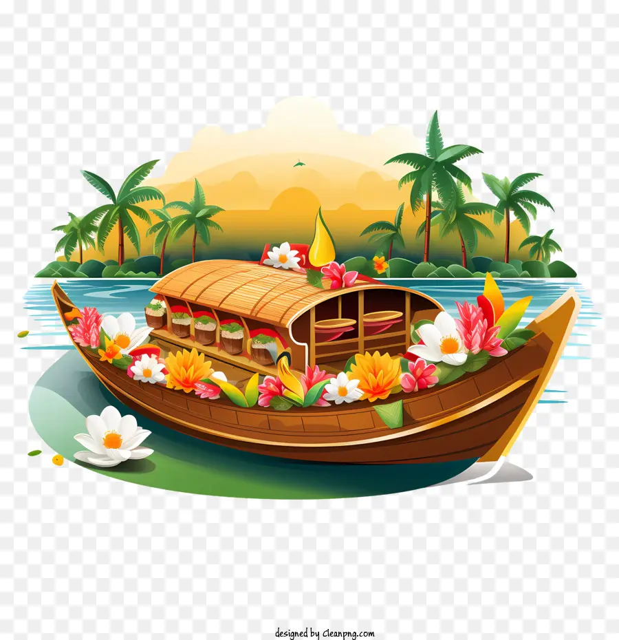 Barco Onam，Barco Decorado PNG