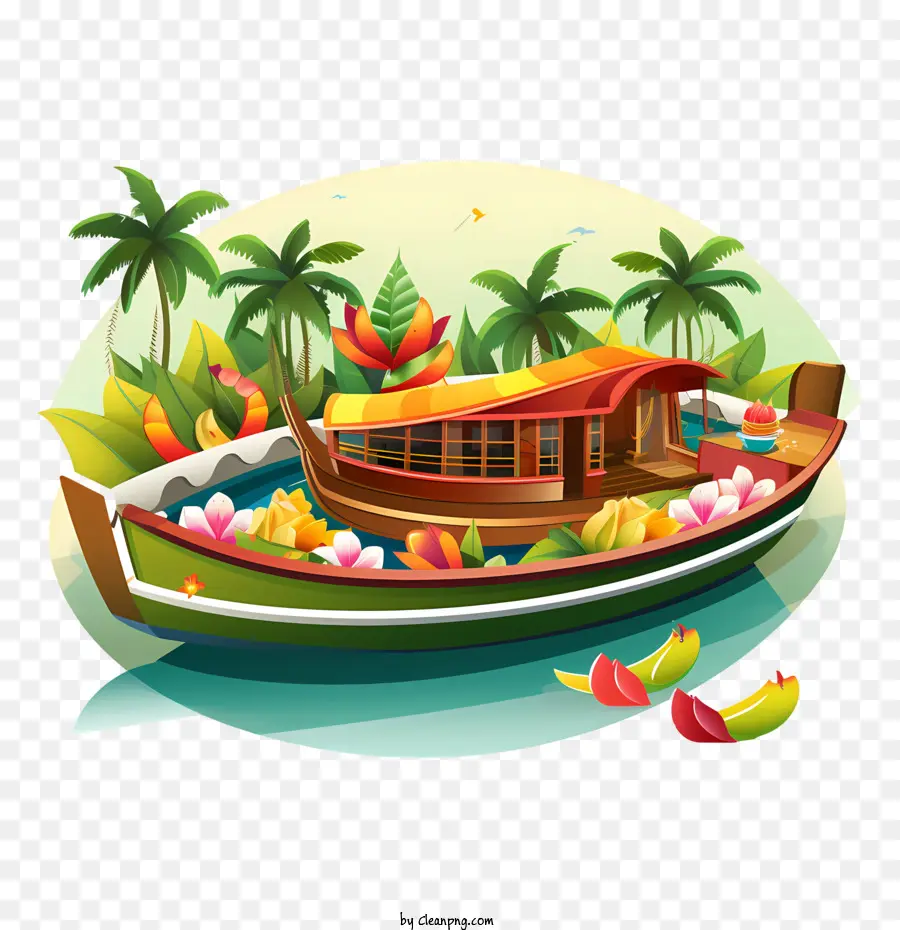 Barco Onam，Barco Decorado PNG