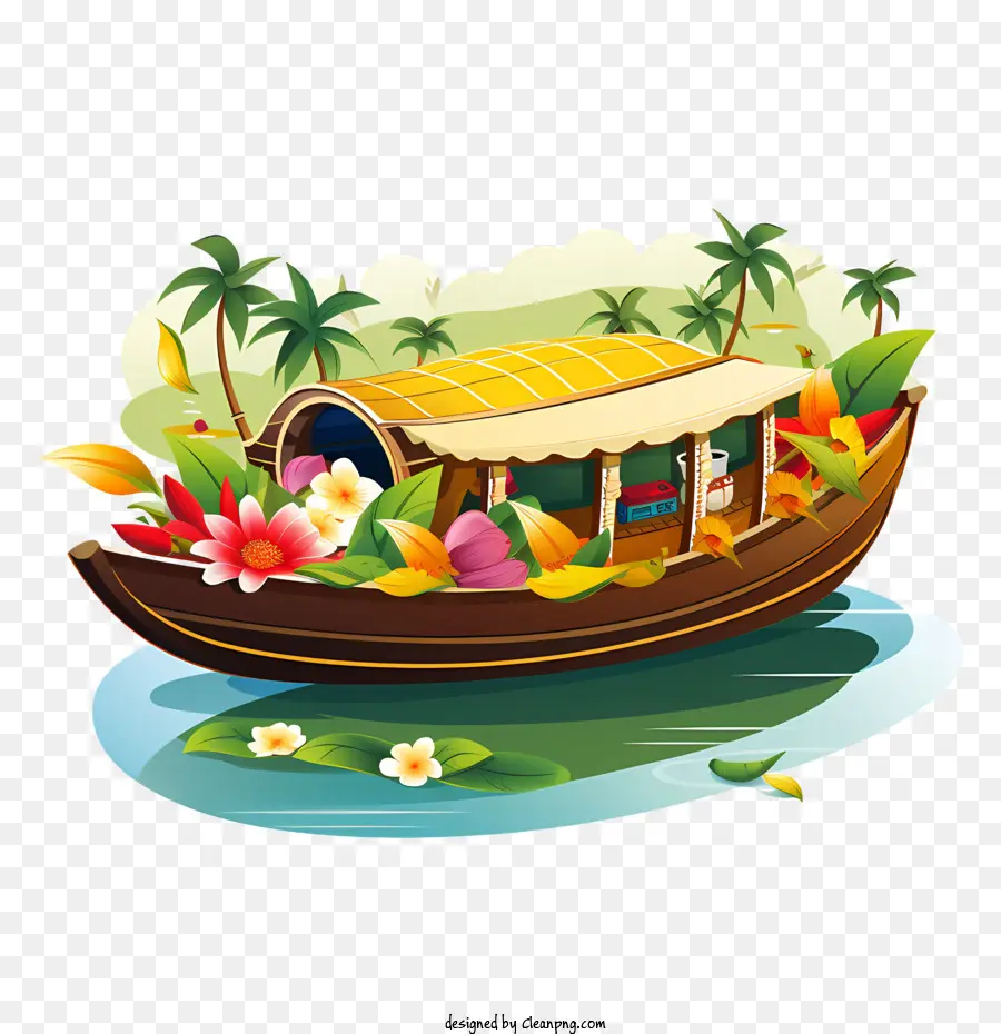 Barco Onam，Barco De Flores PNG