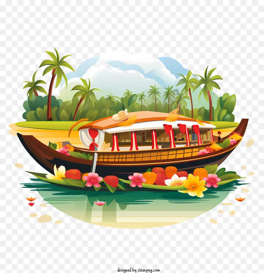 Barco Onam，Barco Decorado PNG