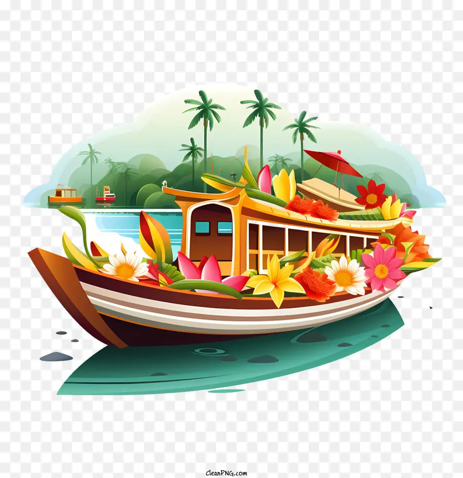 Barco Onam，Barco Decorado PNG