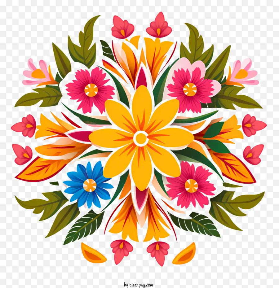 Onam Floral Rangoli，Desenho Floral PNG