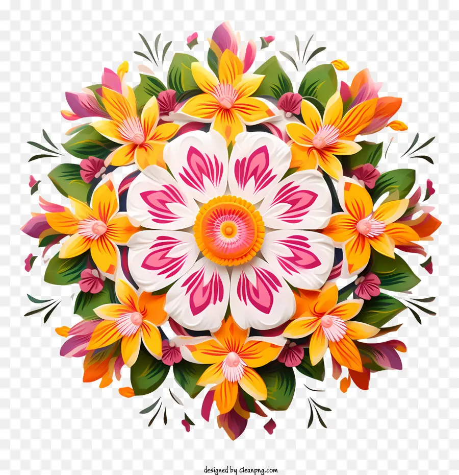 O Nome é Floral Rangoli，Flor PNG