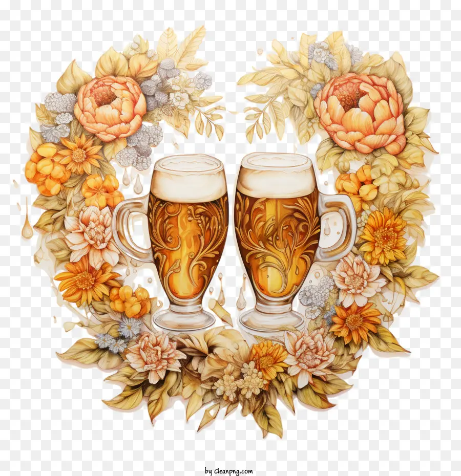 Dia Dos Amantes Da Cerveja，Flor Coroa De Flores PNG