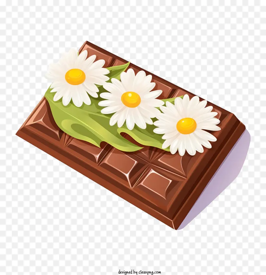 Dia Internacional Do Chocolate，Barra De Chocolate Com Flores PNG