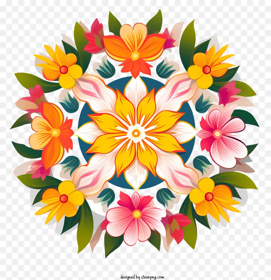 O Nome é Floral Rangoli，Arranjo Floral PNG